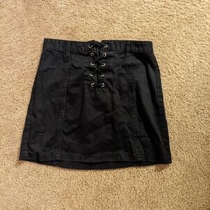 Forever 21 Black Tie Front Mini Pencil Skirt